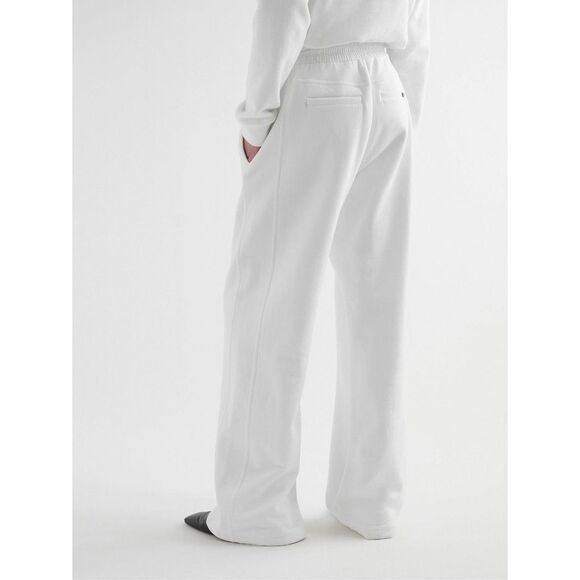 SAINT LAURENT Wide-Leg Cotton-Jersey Sweatpants White Size Medium $1,480 - Picture 3 of 10